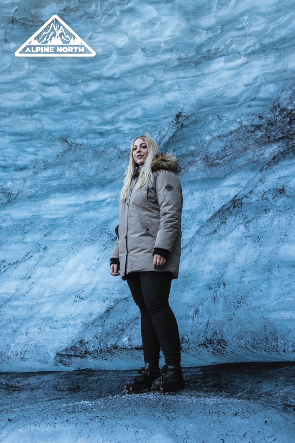LAURENTIAN PLUS | WOMEN'S VEGAN DOWN (RECYCLED) LONG PARKA, TAUPE (PLUS SIZE)
