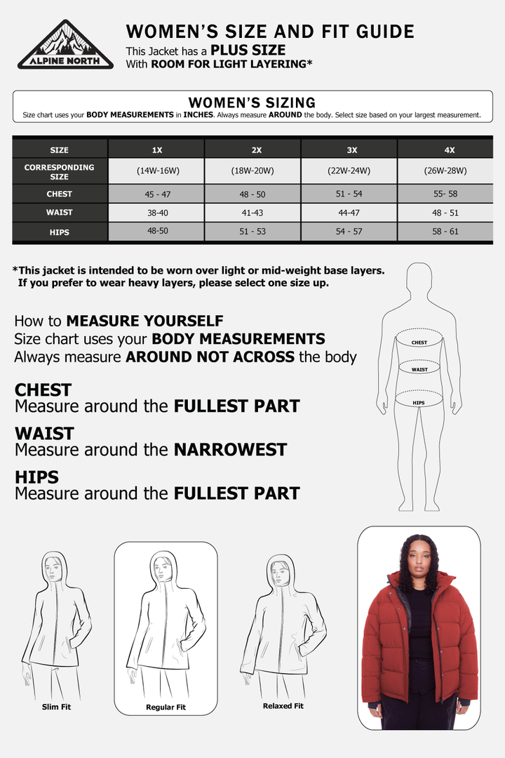 FORILLON PLUS | WOMEN'S VEGAN DOWN (RECYCLED) SHORT PUFFER JACKET, DEEP RED (PLUS SIZE)