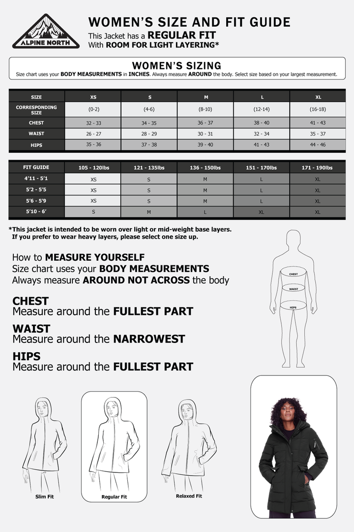 KOOTNEY | WOMEN'S VEGAN DOWN (RECYCLED) MID-LENGTH PARKA, BLACK