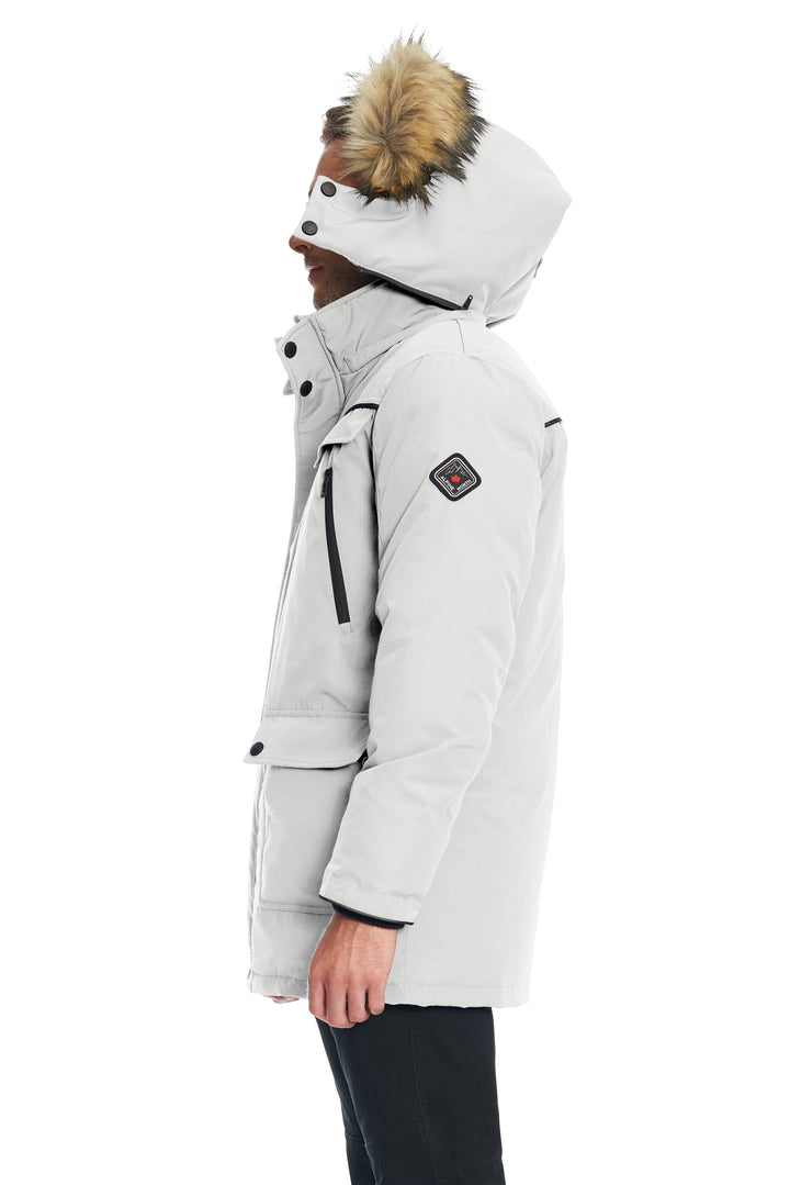 MEN'S VEGAN DOWN PARKA, CEMENT